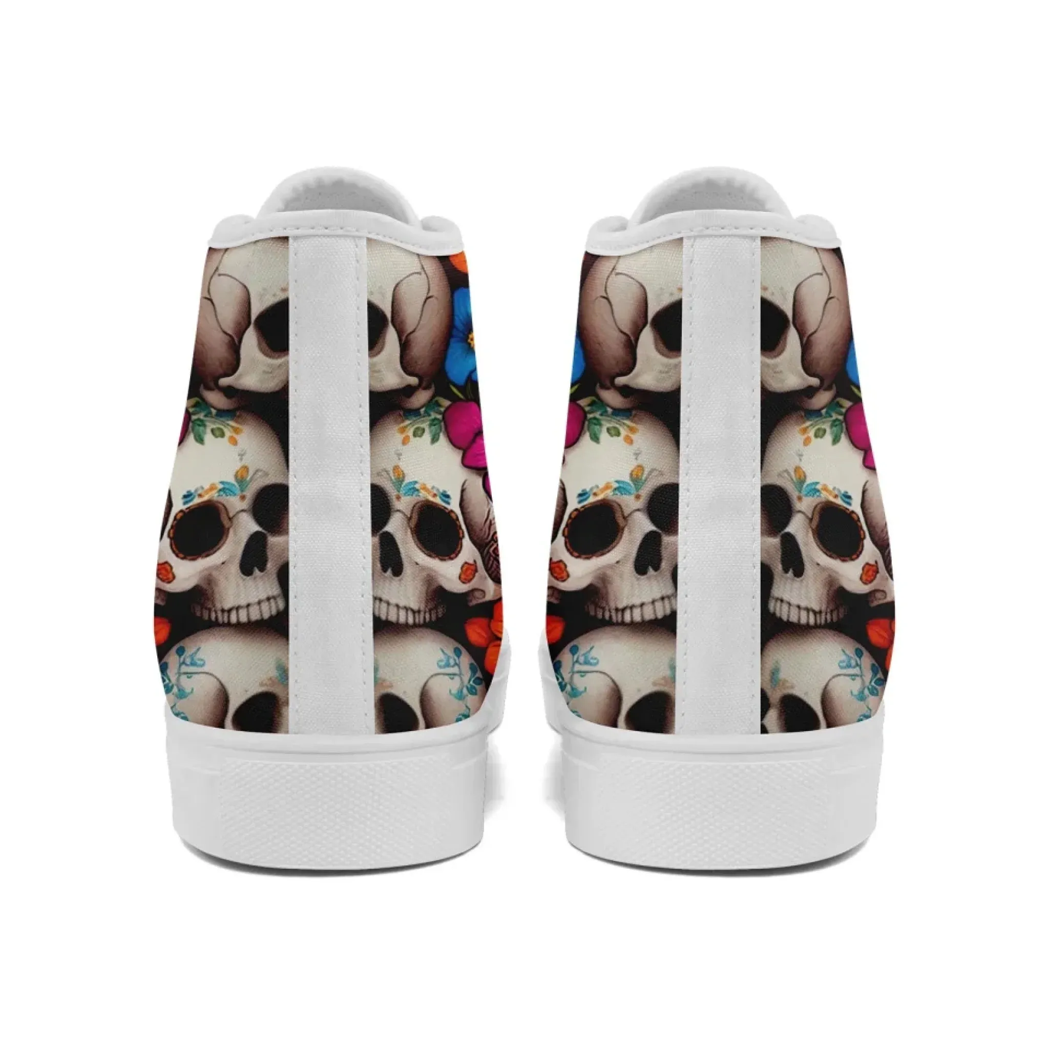 Personalized Gothic Sneakers, Custom Skull Fashion Shoes, Stylish High Top Shoes